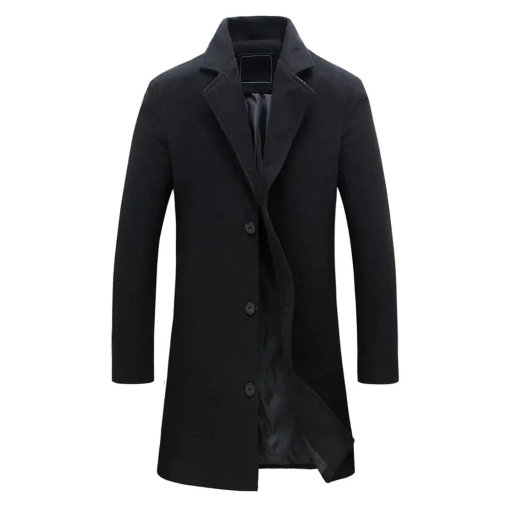Classic Men's Tailored Wool Effect Overcoat