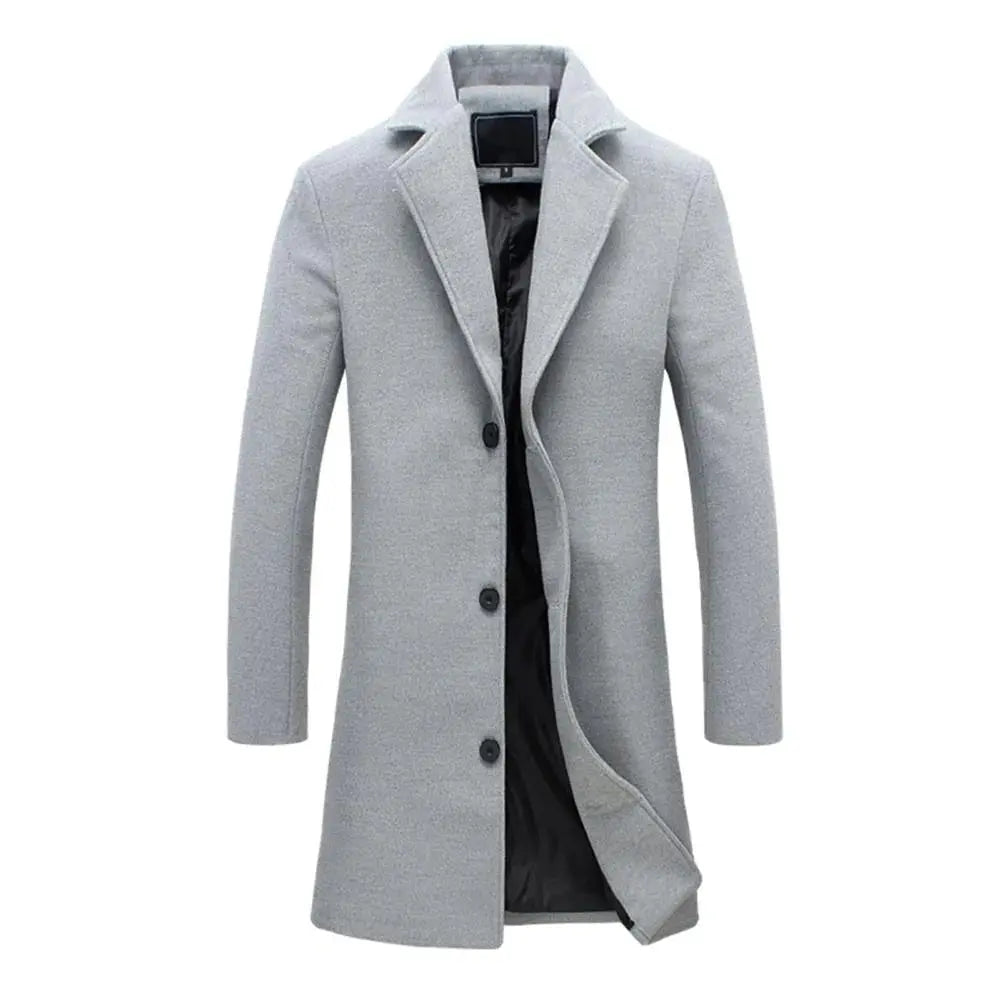 Classic Men's Tailored Wool Effect Overcoat
