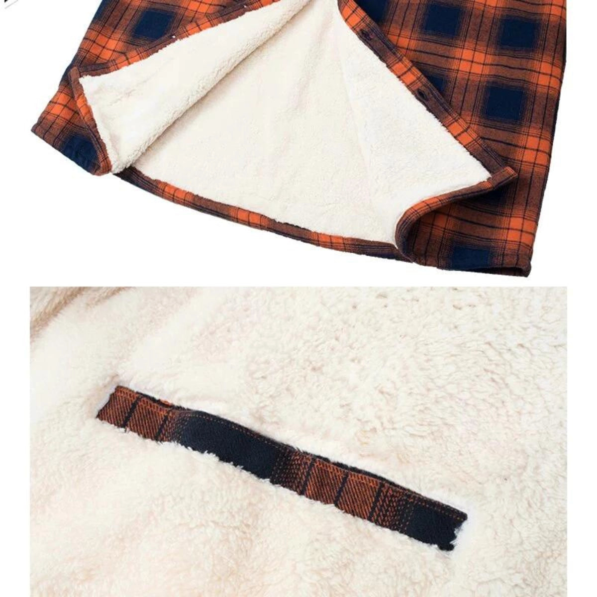 Men's Sherpa Lined Plaid Flannel Shirt Jacket