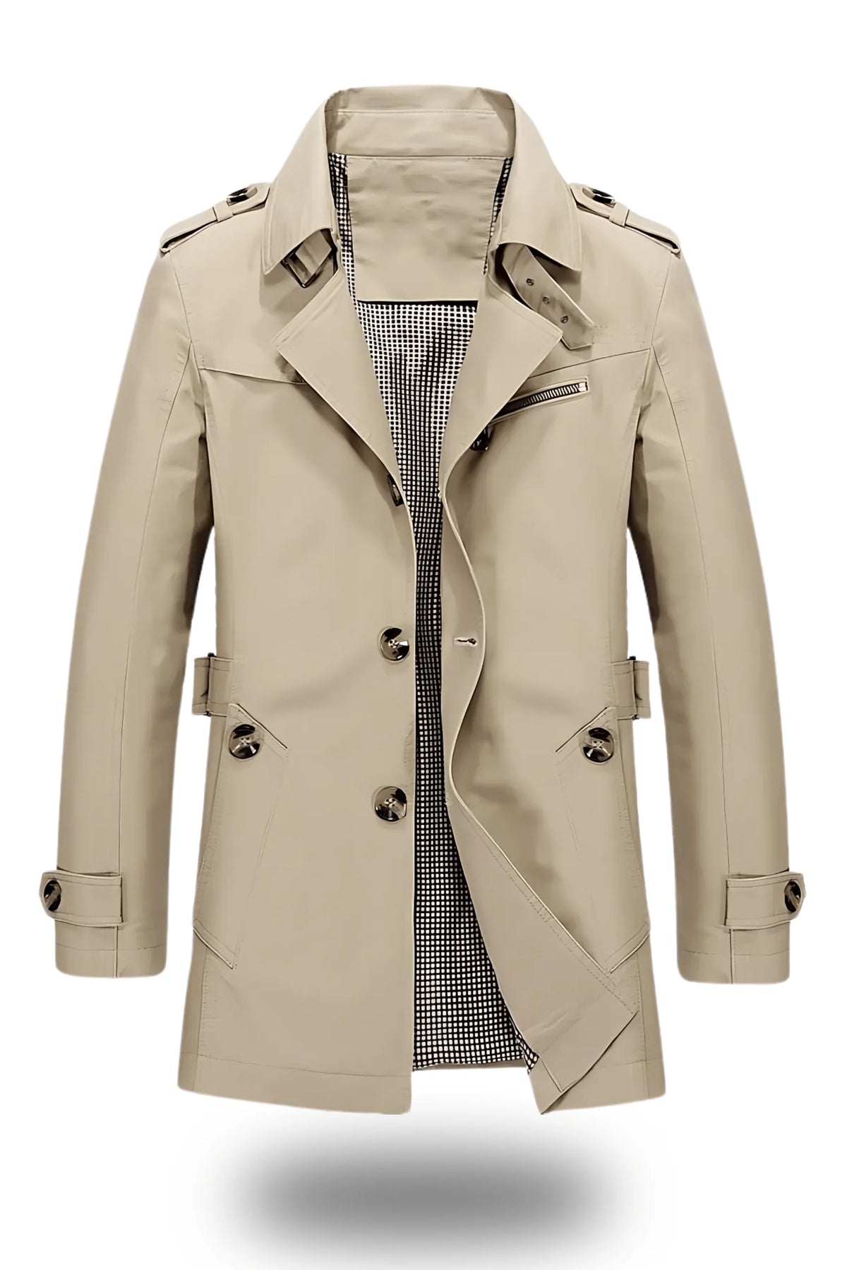 Men's Classic Tailored Trench Coat