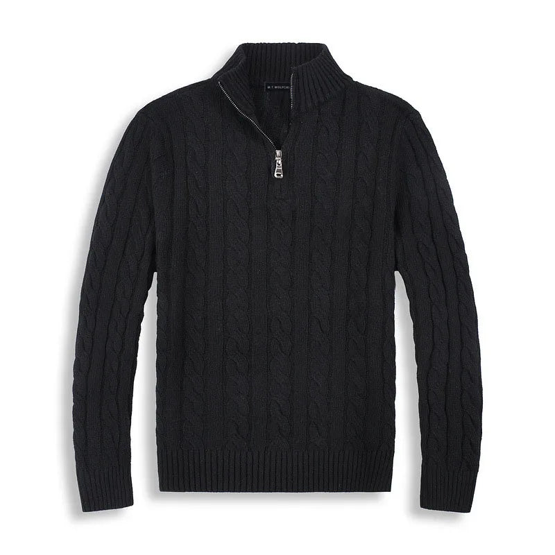 Men's Classic Cotton Cable Knit Half Zip Sweater