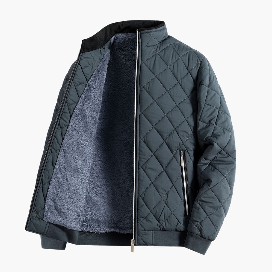 Men's Diamond Quilted Fleece Lined Jacket