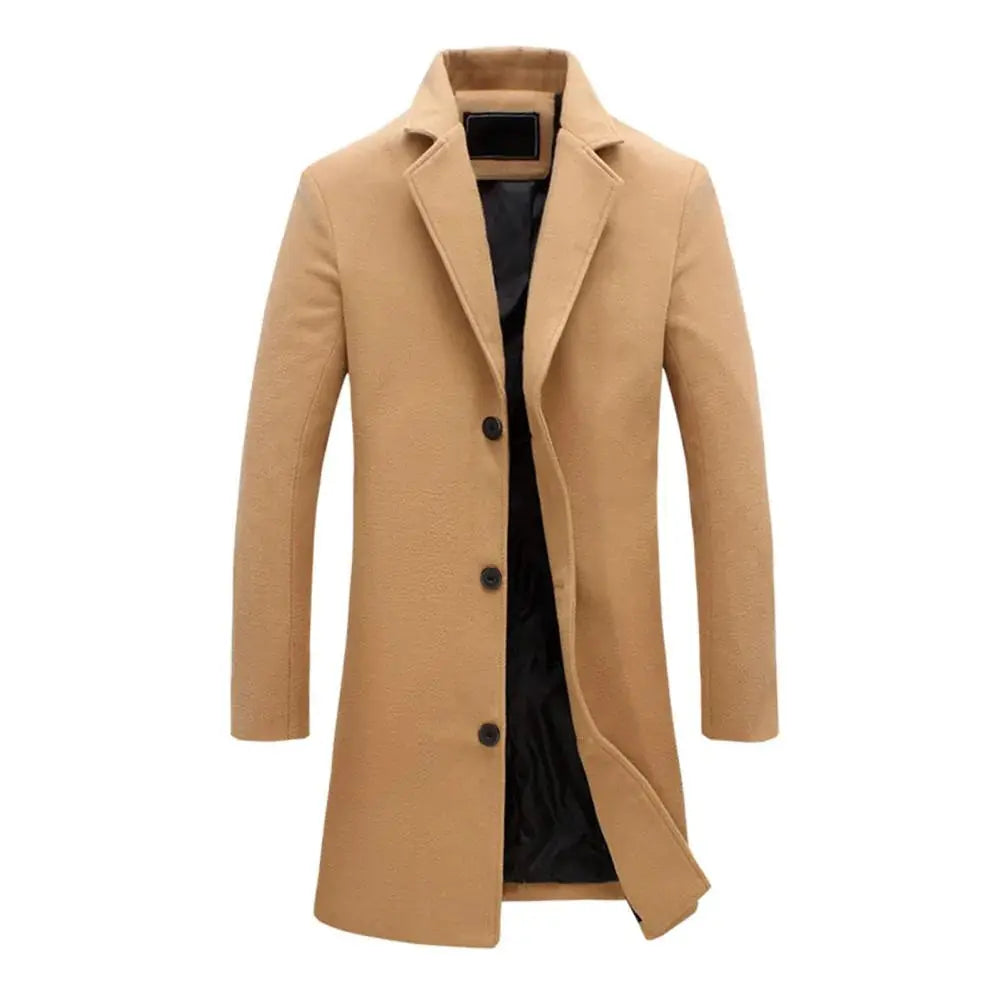 Classic Men's Tailored Wool Effect Overcoat